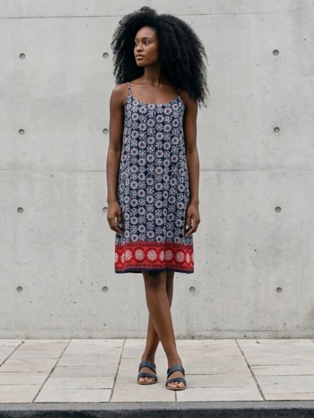 Everly Printed, lined, casual Dress T straps in back Size S